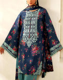 All-Over Print Navy Blue Embroidered Lawn Dress — An Eid & Party Wear Outfit (DZ18839)