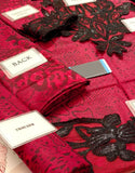 Trendy All-Over Print Sequins Embroidered Red Lawn Dress with Emb. Chiffon Dupatta (DZ18858)