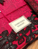 Trendy All-Over Print Sequins Embroidered Red Lawn Dress with Emb. Chiffon Dupatta (DZ18858)