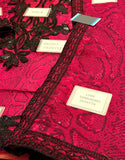 Trendy All-Over Print Sequins Embroidered Red Lawn Dress with Emb. Chiffon Dupatta (DZ18858)