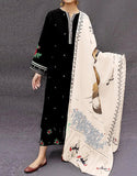 Cozy Embroidered Black Linen Dress for Casual & Formal Wear Regular price (DZ18258)