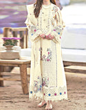 Exquisite Schiffli Embroidered Dhanak Dress with Banadora Shawl (DZ18491)