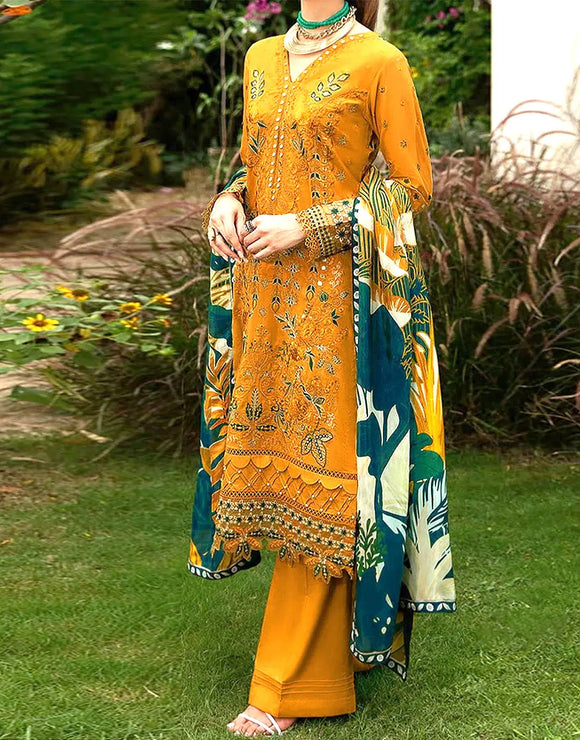 Exquisite Heavy Embroidered Linen Dress for Casual & Formal Wear (DZ18268)