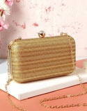 Sparkling Fancy Golden Clutch Purse for Formal & Party Wear (DZ18469)