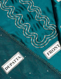 Elegant Neck Embroidered Zinc Color Silk Dress for Girls (DZ18341)