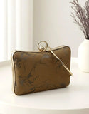 Trendy Textured Velvet Evening Clutch with Bangle Handle (DZ18351)