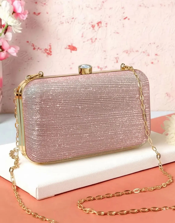 Glittering Pink Clutch Bag for Party & Formal Events (DZ18346)