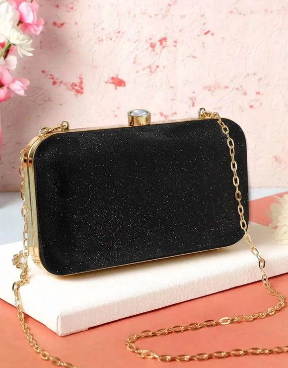 Glittering Black Clutch Bag for Party & Formal Events (DZ18347)