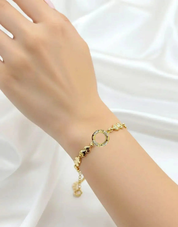 Gold Plated Stainless Steel Fashion Bracelet for Girls (DZ18459)