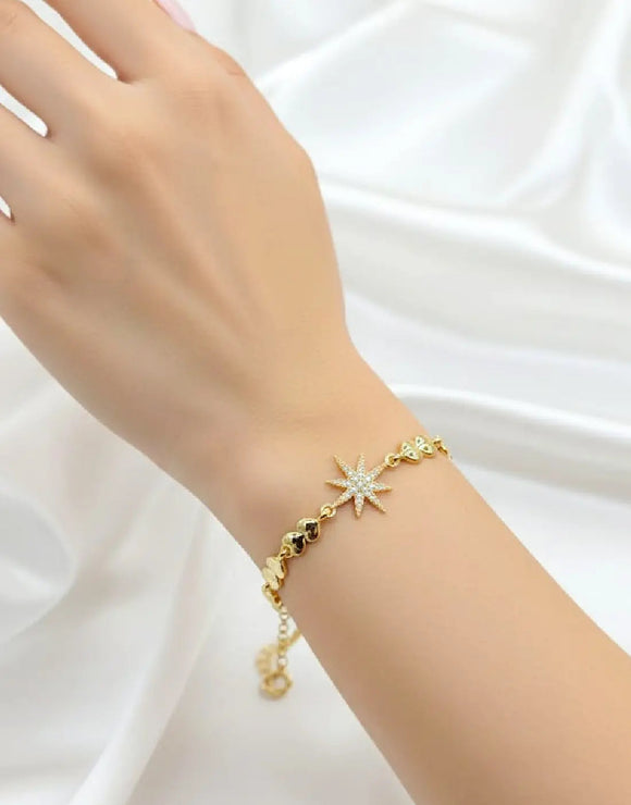 Gold Plated Stainless Steel Fashion Bracelet for Girls (DZ18458)