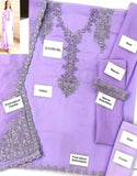 Alluring Embroidered Purple Formal & Party Chiffon Dress (DZ18721)