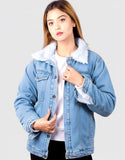 Unisex Stylish Fur Denim Jacket for Winters | Warm Jean Jacket for Men & Women (DZ18628)