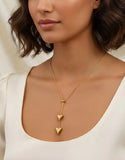 Minimalist Stainless Steel Heart Necklace with Up Down Chain (DZ18395)