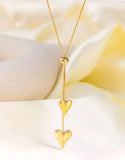 Minimalist Stainless Steel Heart Necklace with Up Down Chain (DZ18395)
