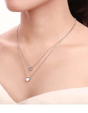 Silver Plated Stainless Steel Heart Shape Necklace for Girls (DZ18397)