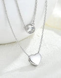 Silver Plated Stainless Steel Heart Shape Necklace for Girls (DZ18397)