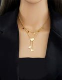 Gold Plated Stainless Steel Heart Shape Necklace (DZ18461)