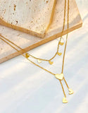 Gold Plated Stainless Steel Heart Shape Necklace (DZ18461)