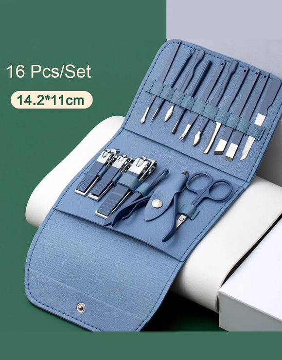 16-in-1 Stainless Steel Manicure & Pedicure Kit for Nail Care (DZ18569)
