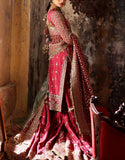 Luxe Heavy Embroidered Maroon NET Bridal Sharara Dress (DZ18661)