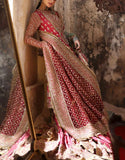 Luxe Heavy Embroidered Maroon NET Bridal Sharara Dress (DZ18661)