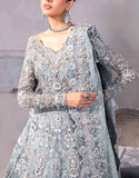 Intricate Embroidered Powder Blue NET Bridal Maxi Dress in 12 Kali Style (DZ18660)