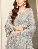 Luxury Embroidered Grey NET Dress for Weddings & Formal Parties (DZ18727)
