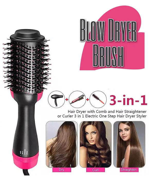 One Step Blow Dryer Brush – Hot Air Hair Dryer, Straightener & Styling Tool (DZ18573)
