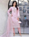 Naaira Semi-Stitched Embroidered Pink Organza Party Dress with Complimentary Clutch Bag (DZ18708)