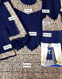 Indian Embroidered Navy Blue Chiffon Maxi Dress (DZ11359)