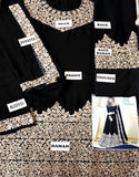 Indian Embroidered Black Chiffon Maxi Dress (DZ11395)