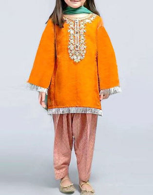Kids 2-Piece Embroidered Linen Dress (DZ13331)