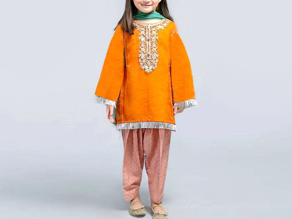 Kids 2-Piece Embroidered Linen Dress (DZ13331)