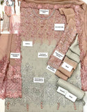 3D & Handwork Heavy Embroidered Ombre Style Chiffon Wedding Dress 2024 (DZ14223)