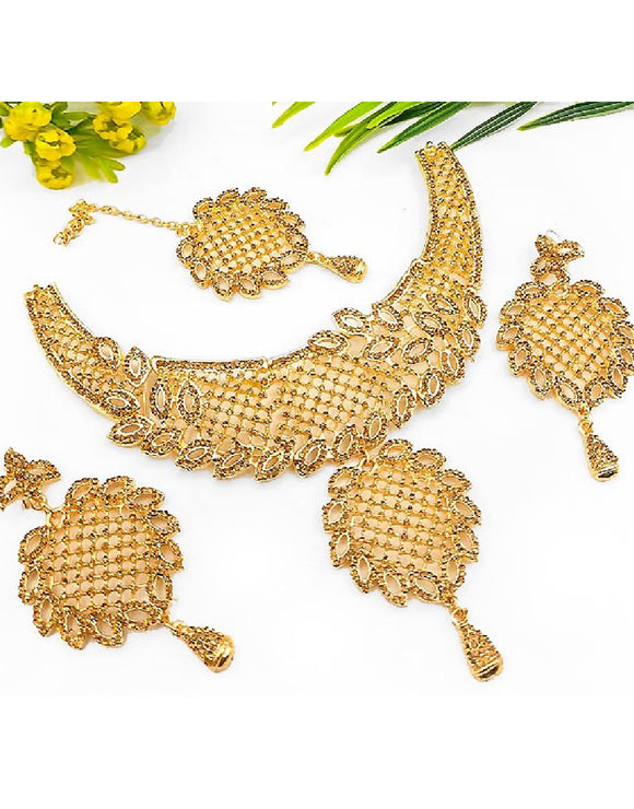 Party Wear Jewelry Set with Earrings & Tikka (DZ14798)