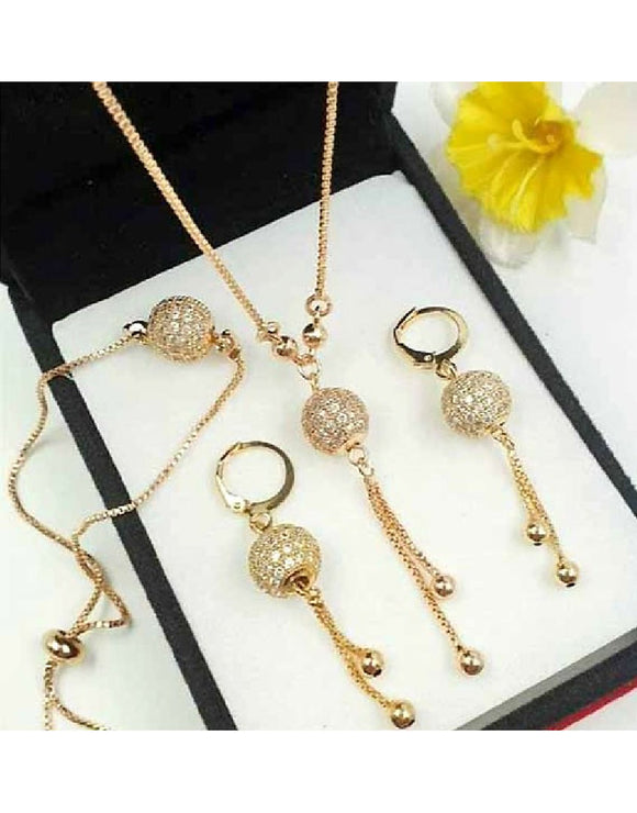 Adorable Ball Shaped Jewelry Set with Bracelet & Earrings (DZ15058)