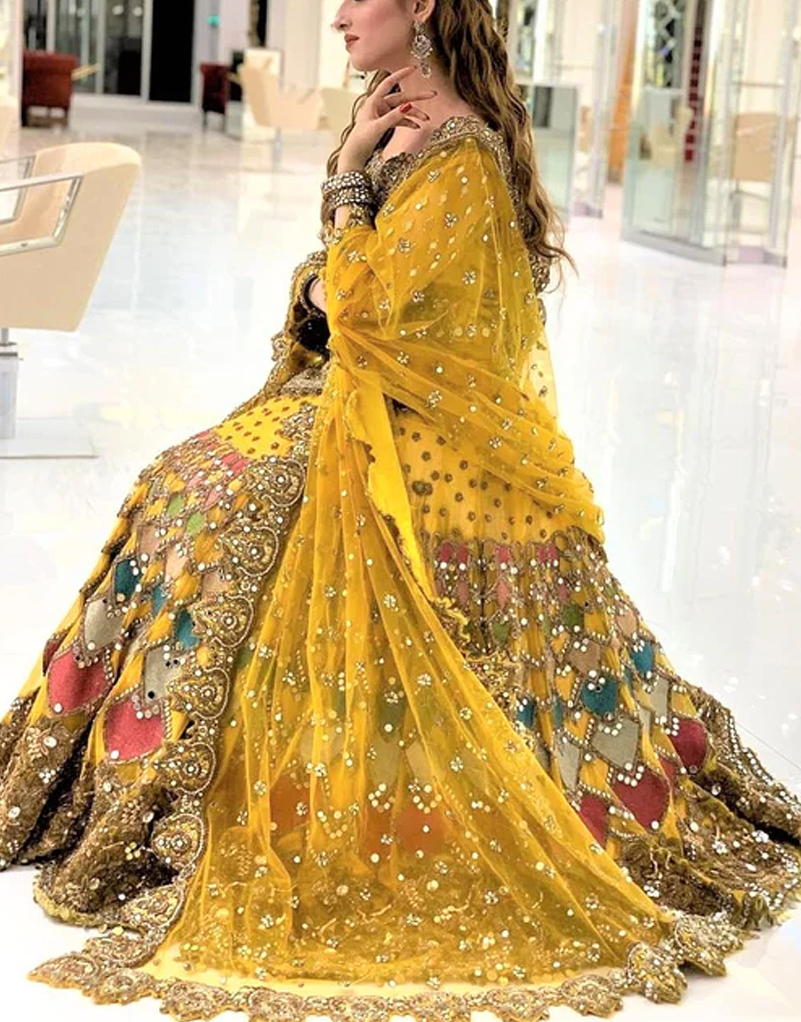 chinese dress ladies Elegant Western Dress – Green and White Floral Maxi in Pakistan main image 0