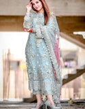 Embroidered with Handwork Organza Wedding Dress (DZ15491)