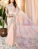 Luxury Embroidered with Handwork Net Saree (DZ15551)