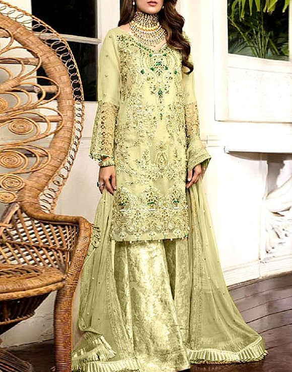 Handwork Embroidered Organza Wedding Dress (DZ15586)