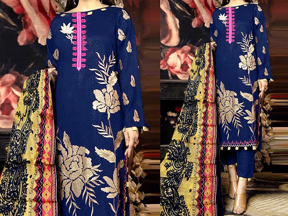 Embroidered Lawn Dress 2023 with Chiffon Dupatta (DZ15605)