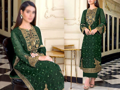2-Piece Sequins Embroidered Lawn Dress 2023 (DZ15889)