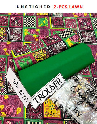 Elegant 2-Piece Printed Lawn Suit (DZ15915)