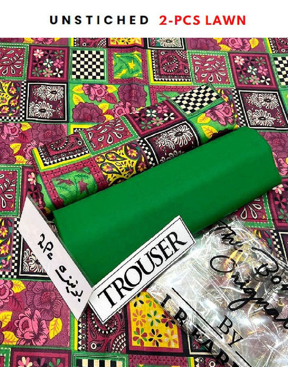 Elegant 2-Piece Printed Lawn Suit (DZ15915)