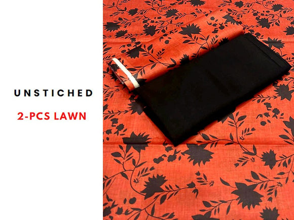 2-Piece Flower Print Lawn Dress 2023 (DZ15916)