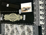 Embroidered Black Lawn Dress 2023 with Chiffon Dupatta (DZ15917)