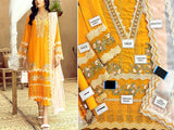 Luxury Schiffli Embroidered Lawn Dress with Embroidered Net Dupatta (DZ15929)