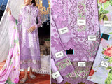 Luxury Schiffli Embroidered Lawn Dress with Digital Print Silk Dupatta (DZ15930)