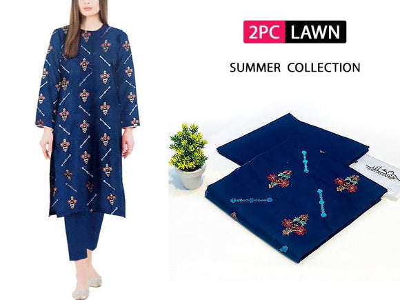 Elegant 2-Piece Embroidered Lawn Dress 2024 (DZ15937)