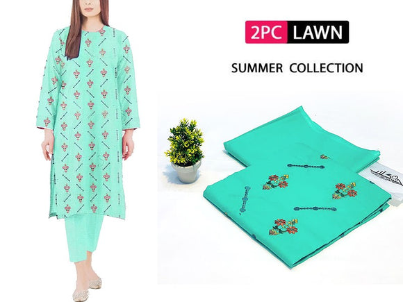 Elegant 2-Piece Embroidered Lawn Suit 2023 (DZ15940)